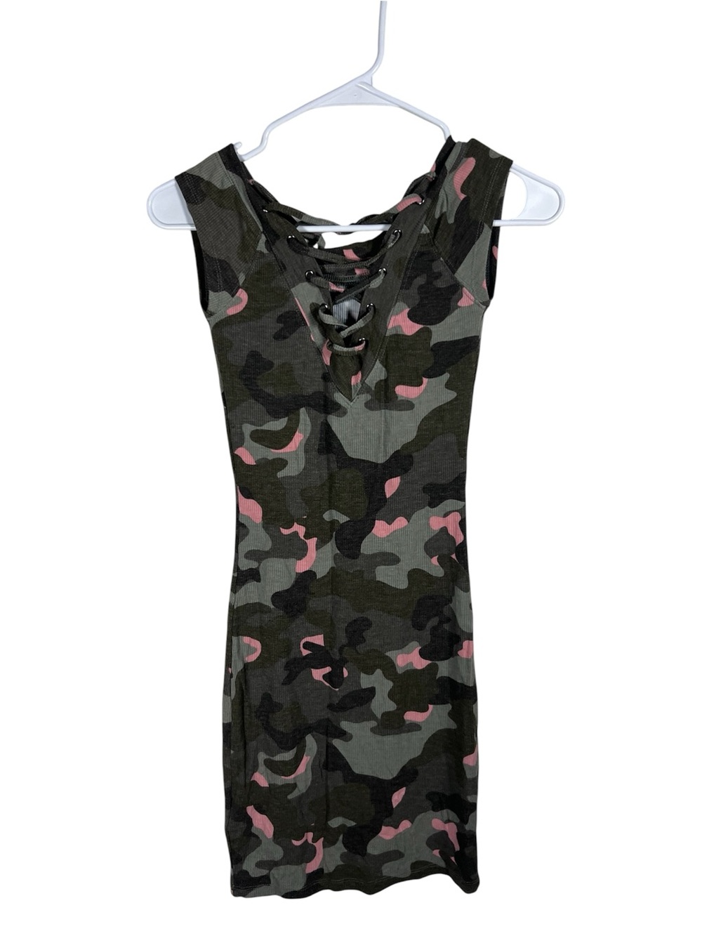 GUESS Crisscross Camouflage Bodycon Dress Size XS